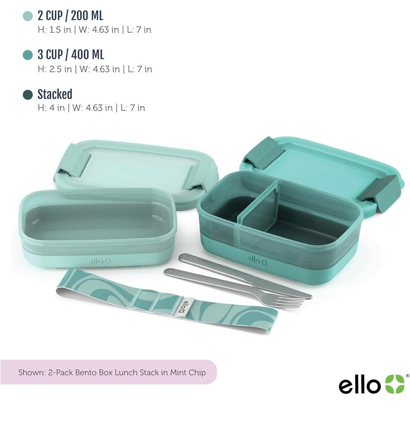 Set 2 bentobox ello aqua PRE ORDEN