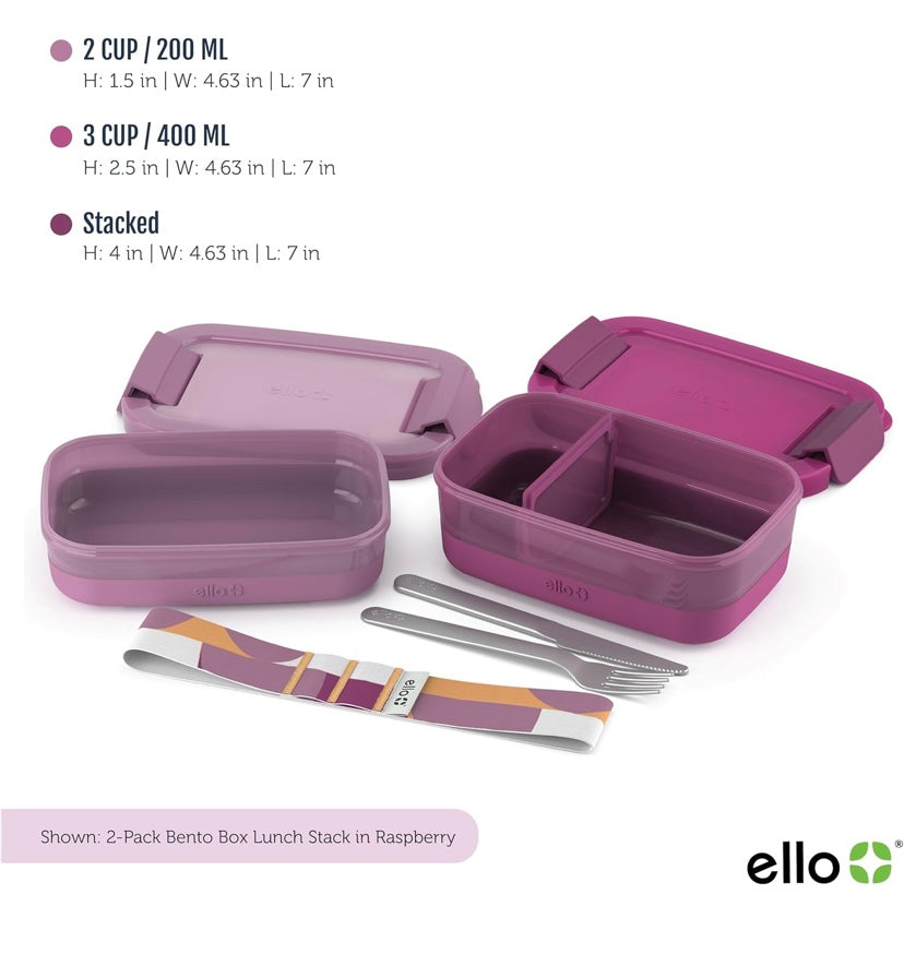 Set 2 bentobox ello Fucsia PRE ORDEN