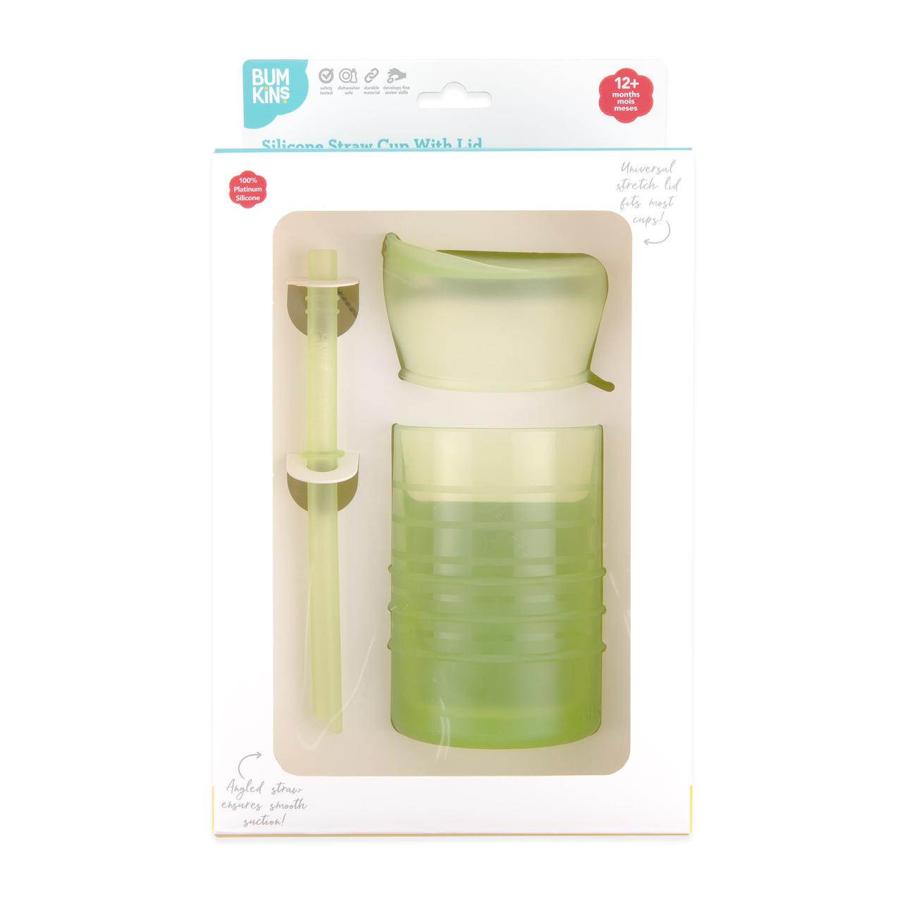 Vaso Silicona con pajilla Bumkins (verde)