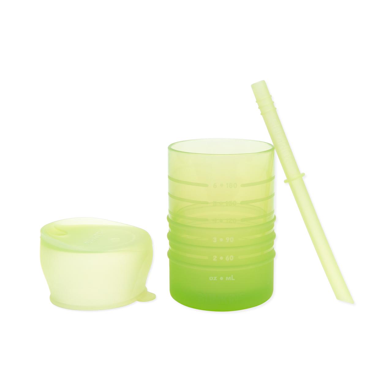 Vaso Silicona con pajilla Bumkins (verde)